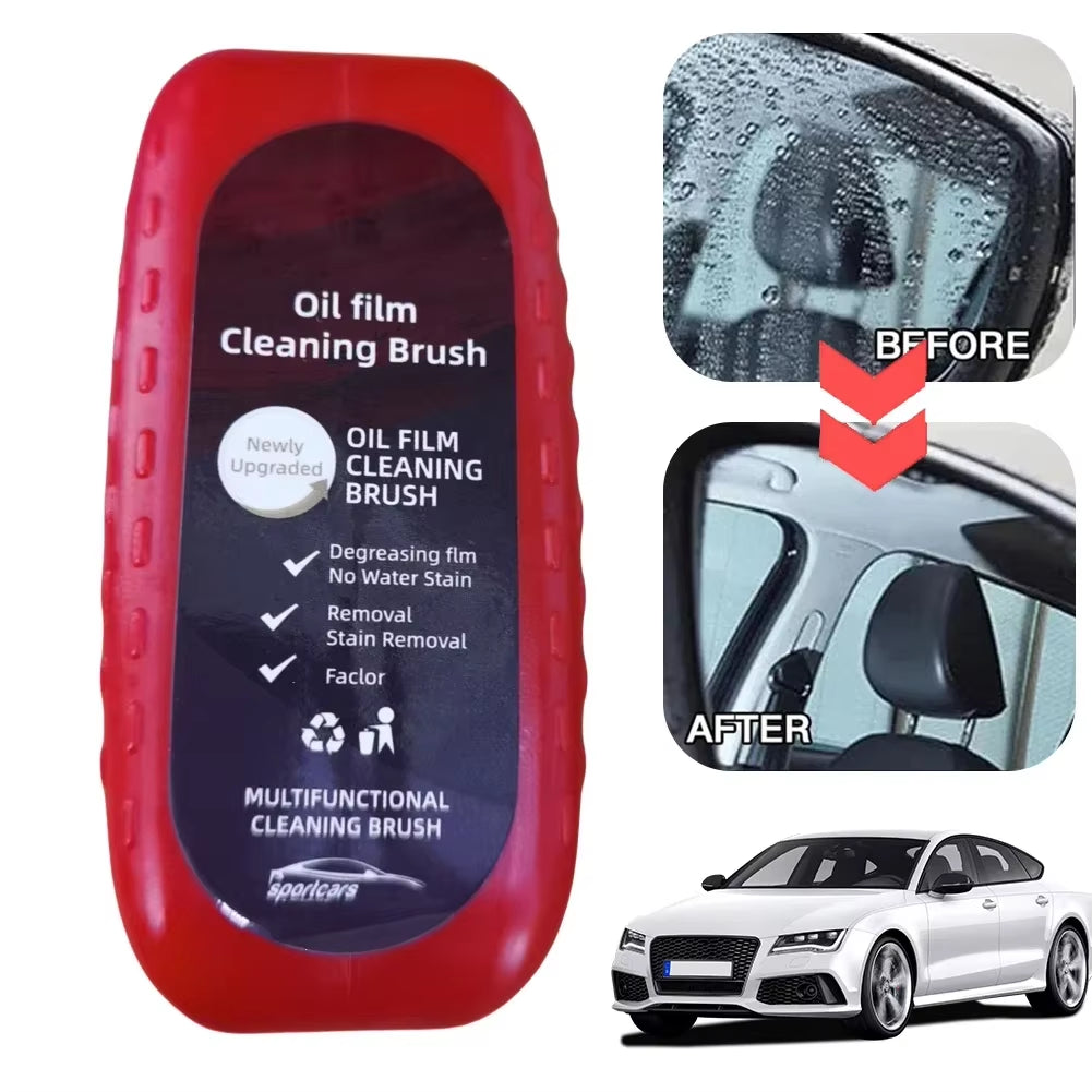 Car Glass Oil Film Remover Powerful Windshield Cleaner Car Glass Sponge Cleaning Brush Water Spots Stain Removal Auto Detailing