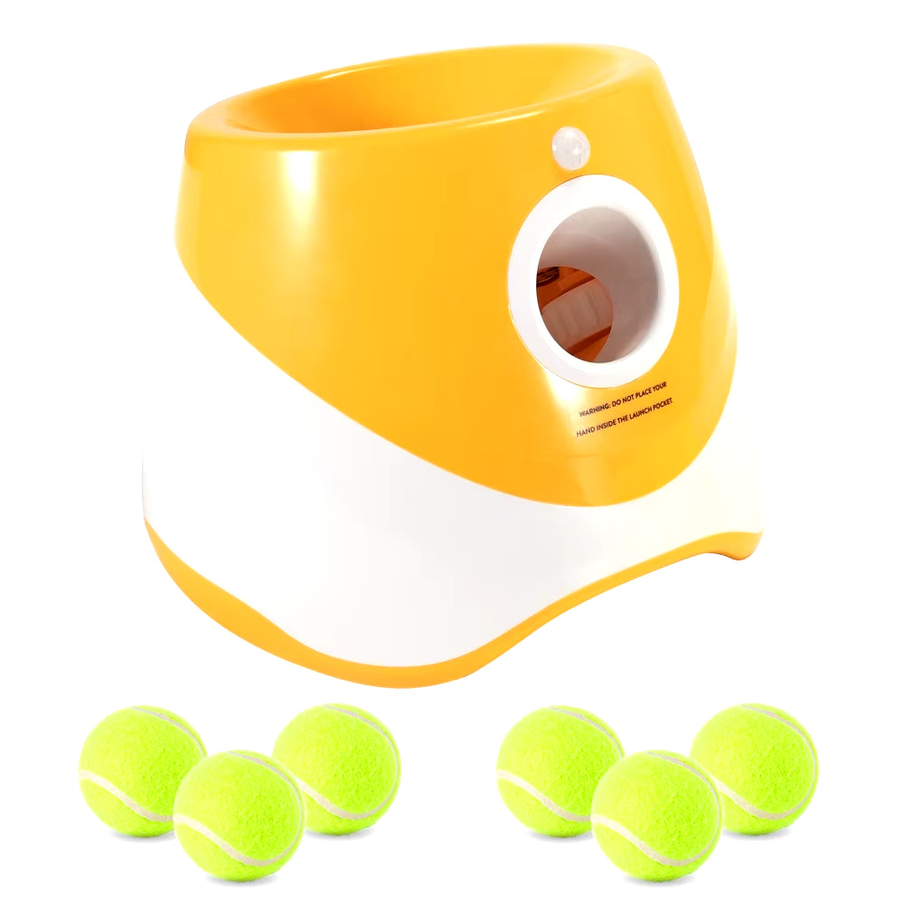 Automatic Dog Tennis Ball Launcher Dogs Chase Toys Automatic Fun Interactive Machine Fun Interactive Rechargable Catapult 6 Ball