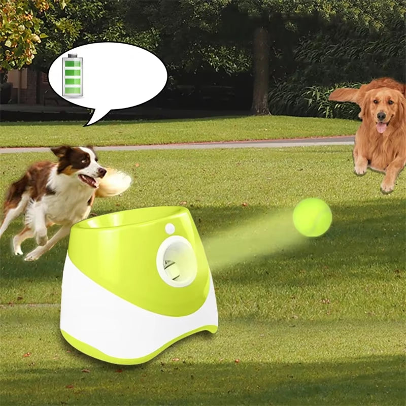 Automatic Dog Tennis Ball Launcher Dogs Chase Toys Automatic Fun Interactive Machine Fun Interactive Rechargable Catapult 6 Ball